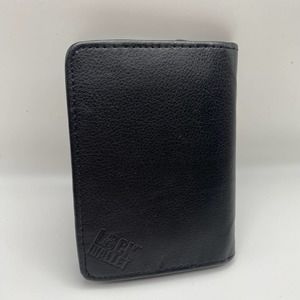 Black Vegan Leather Zip Around Multi Card Holder Wallet by Lock Wallet Unisex